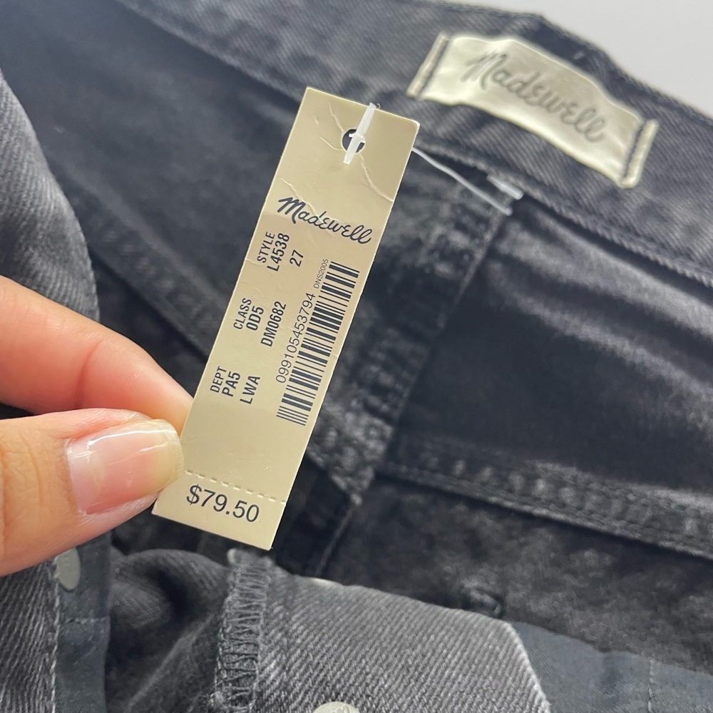 MADEWELL BLACK Lunar Wash Rigid ALine Denim Skirt NWT - Picture 3 of 9